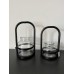 Moderne windlichten/vazen- set-2 zwart stijlvol 